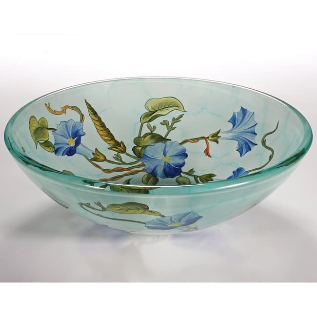 Floral Glass Sink Bowl