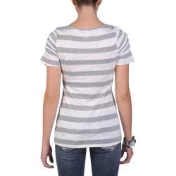 Tressa Designs Women's Contemporary Plus Striped Ruched Sleeve Tee Tressa Tops