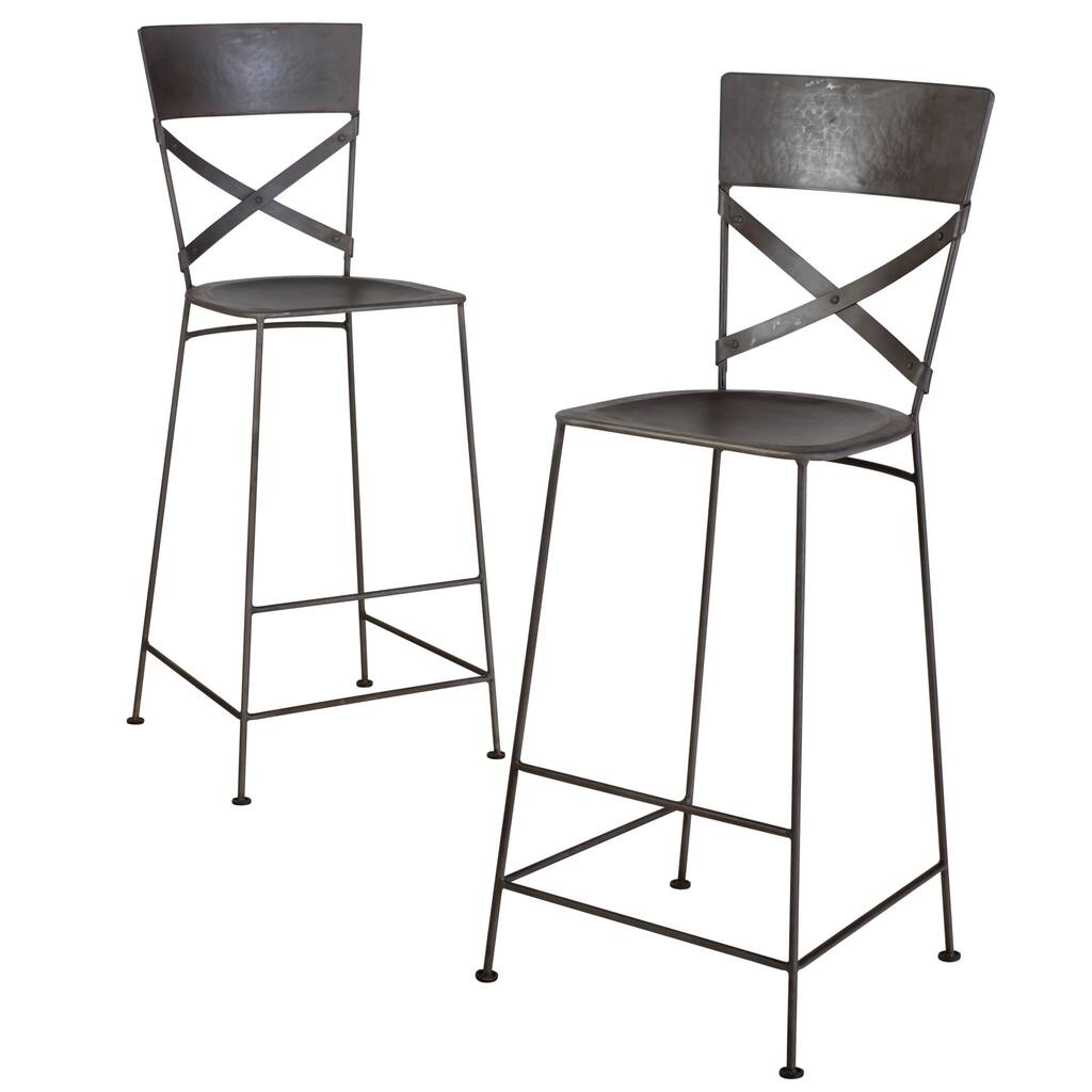 Handmade Zinc Finished Jabalpur Bar Stool (Set of 2) (India)
