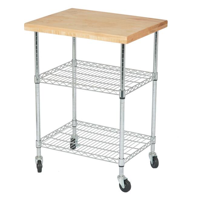 Solid Maple Butcher Block Gourmet Cart