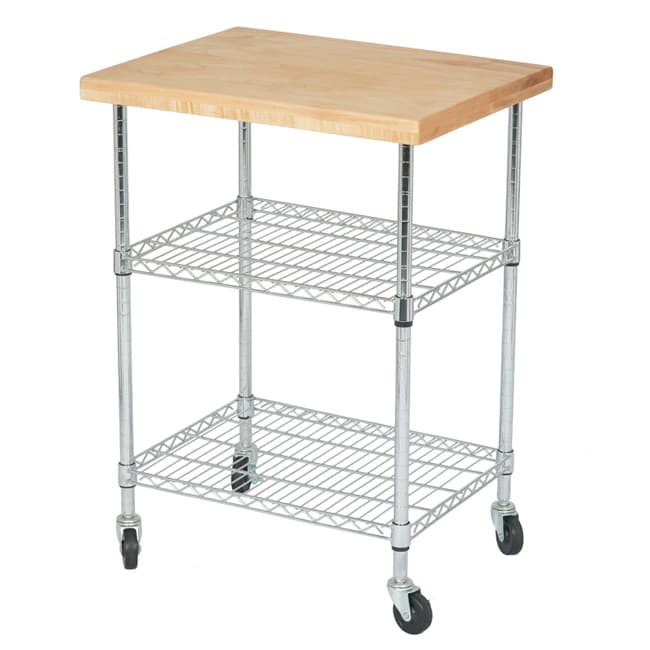 Solid Maple Butcher Block Gourmet Cart - Overstock Shopping - Great ...