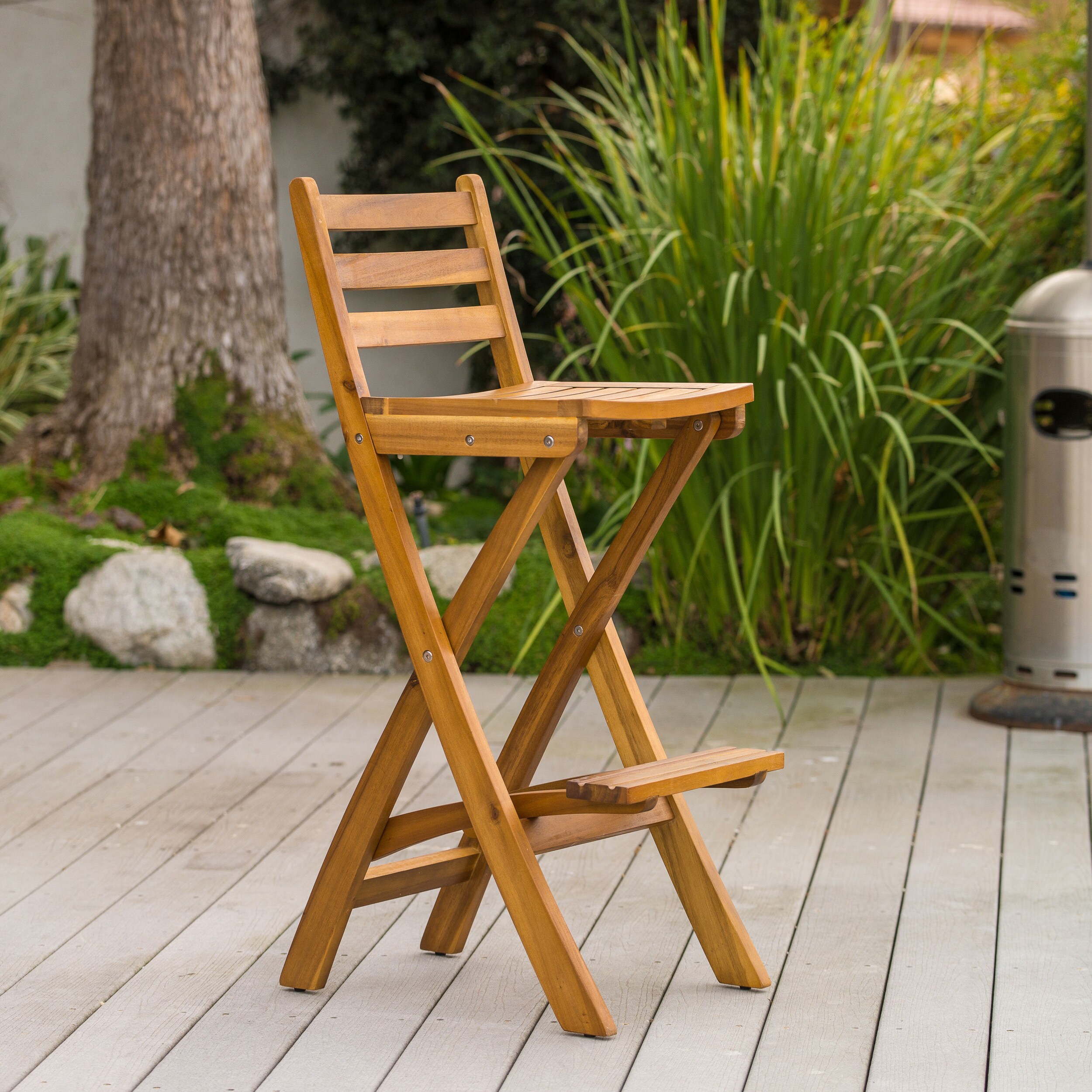 Christopher Knight Home Tundra Outdoor Wood Barstool (NaturalIncludes One (1) barstoolFoldable for easy storageSturdy constructionNeutral colors to match any outdoor decorIdeal for entertaining guests at your indoor or outdoor bar area Dimensions 41 inc