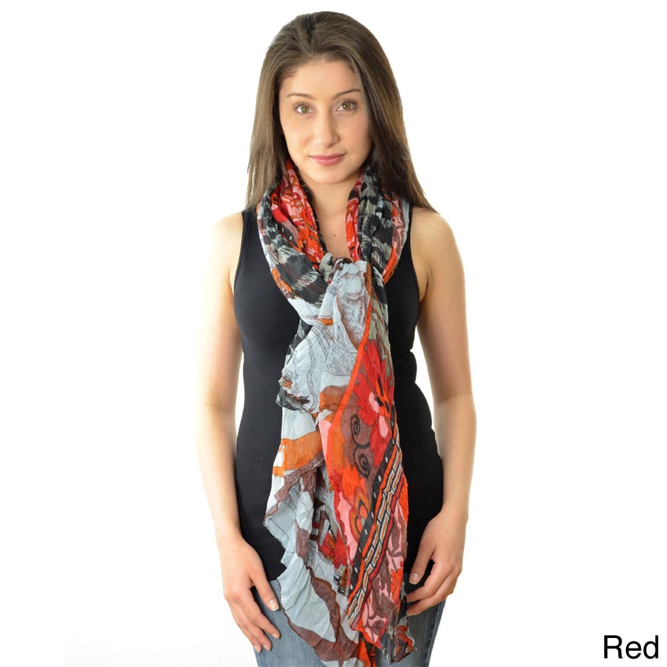 La77 Village inspired Womens Animal And Floral print Scarf