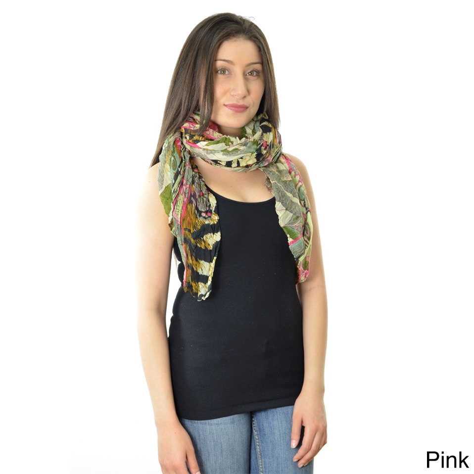 La77 Village inspired Womens Animal And Floral print Scarf