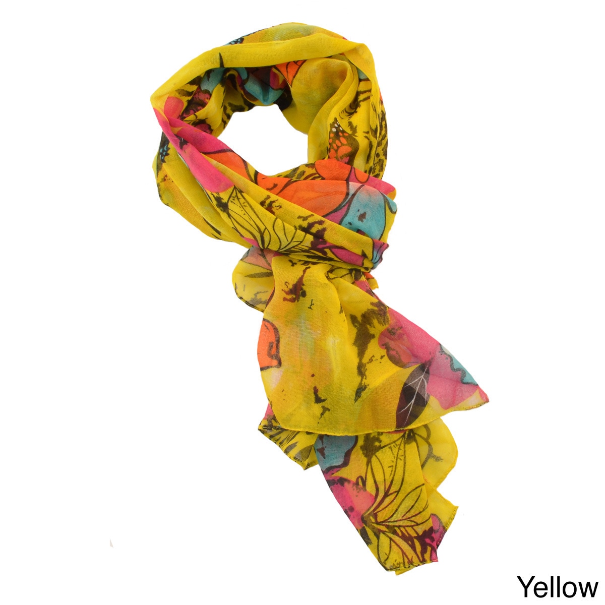 La77 Womens Butterfly And Floral print Scarf