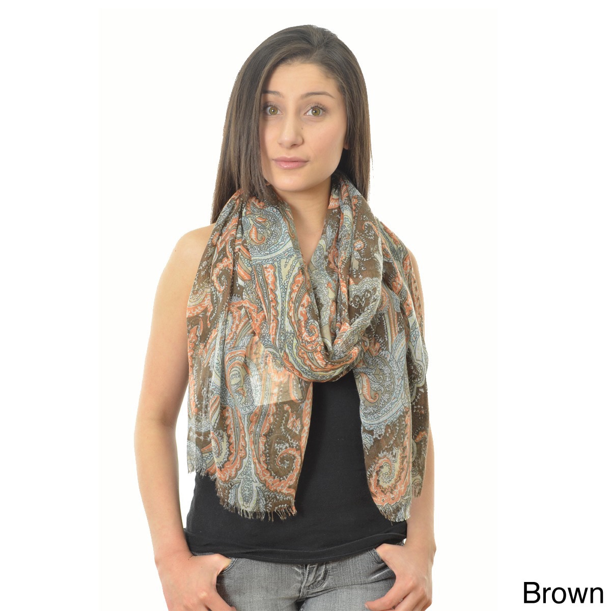 La77 Womens Twill Paisley Scarf