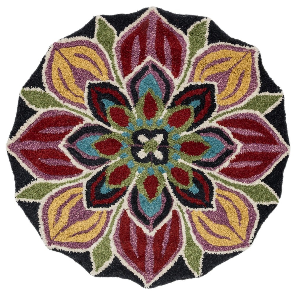 Hand-tufted Lucinda Multi Wool Rug - 3' x 3' Round