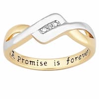 Shop Sterling Silver 'A Promise is Forever' Engraved Diamond Promise ...