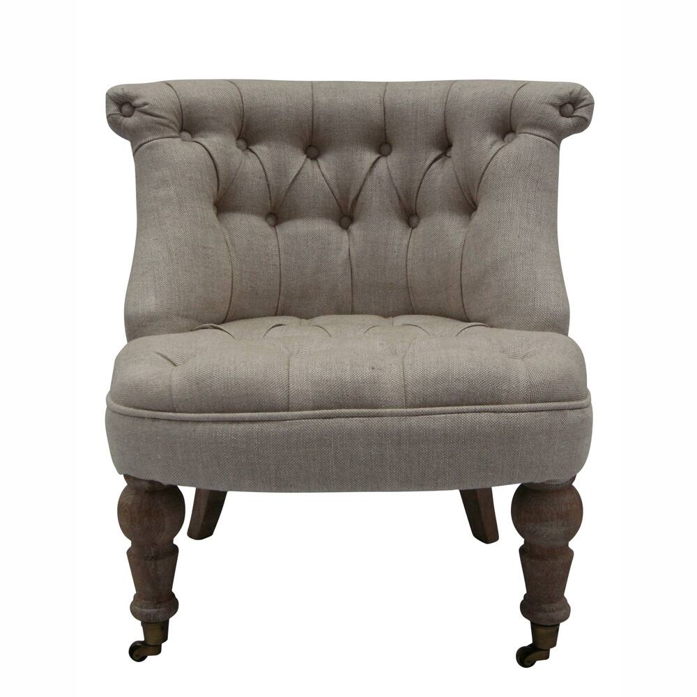 nuLOOM Casual Living Weathered Vintage French Upholstered Linen Arm Chair