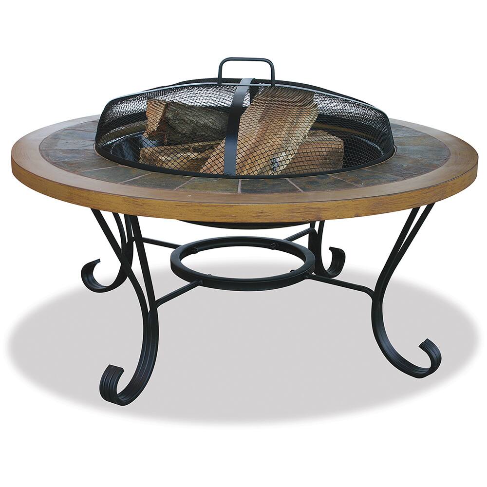 SlateTile and Faux Wood Firebowl