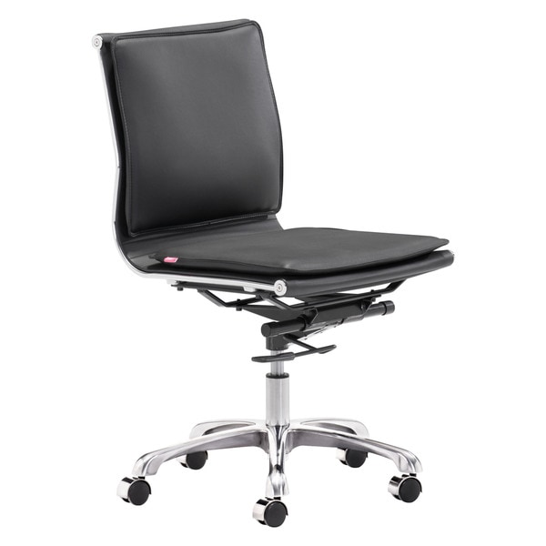 Lider Plus Armless Black Office Chair - 23L x 23W x 36.6-40H