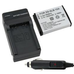 Battery/ Charger Set for Samsung SLB 10A/ SL202/ SL420/ SL620 BasAcc Camera Batteries & Chargers