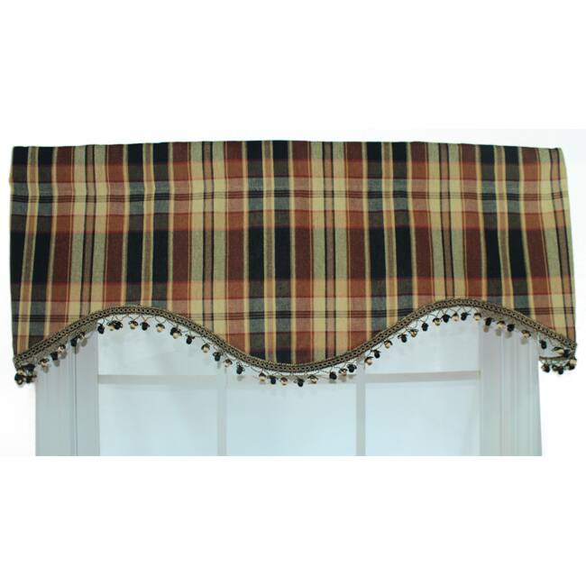 RLF Home Stetson Plaid Onyx Cornice Valance