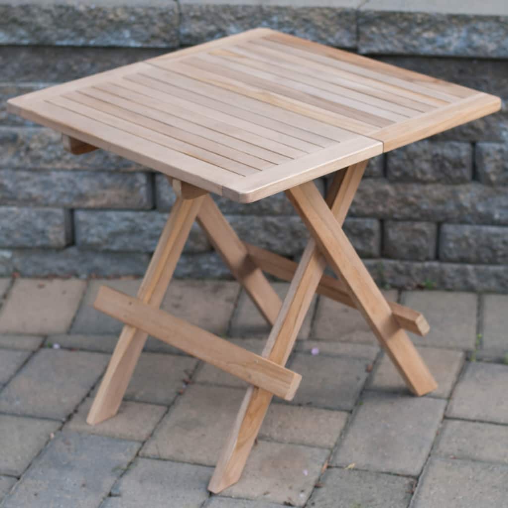 Solid Teak 19-inch Rectangular Outdoor Folding Table