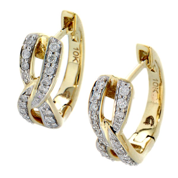 D'sire 10k Yellow Gold 1/4ct TDW Diamond Braided Earrings (H I, I2 I3) D'sire Diamond Earrings