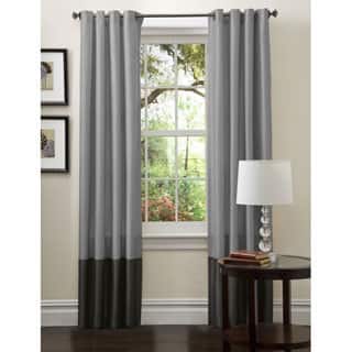 slide 1 of 1, Lush Decor Prima Silver/ Black Curtain Panel Pair