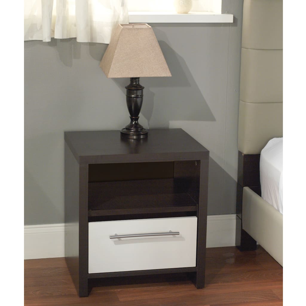 Simple Living White/ Espresso Night Stand
