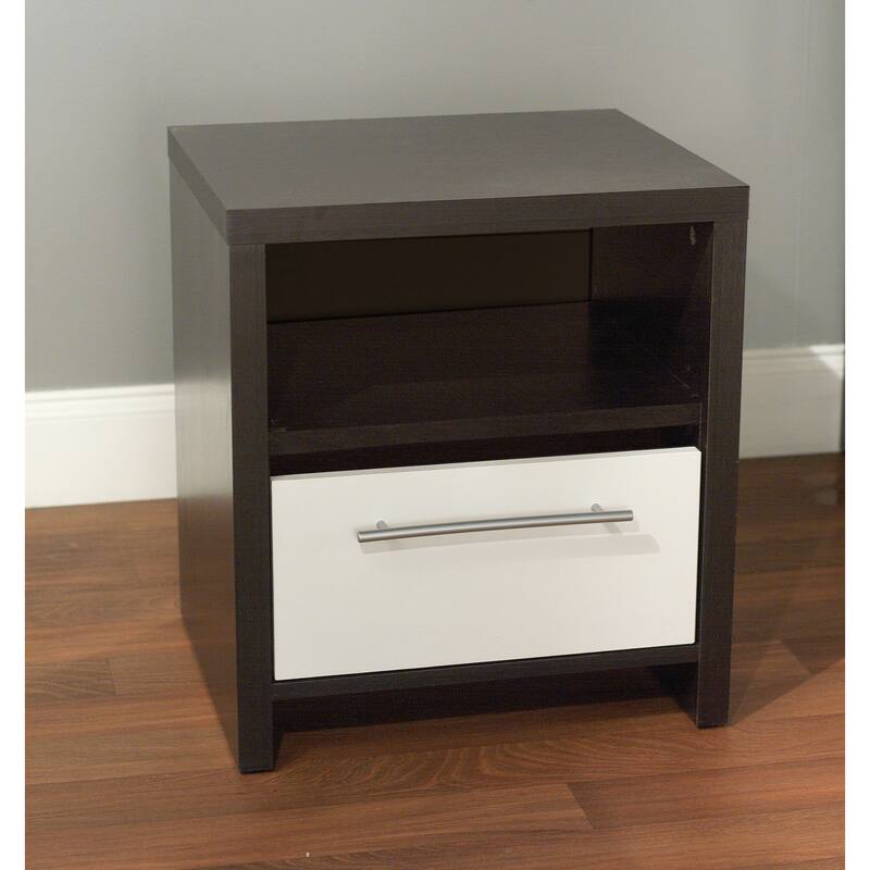 Simple Living White/ Espresso Night Stand