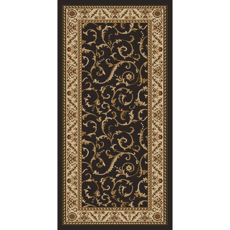 Admire Home Living Amalfi Transitional Scroll Pattern Area Rug