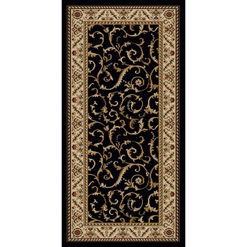 Admire Home Living Amalfi Transitional Scroll Pattern Area Rug