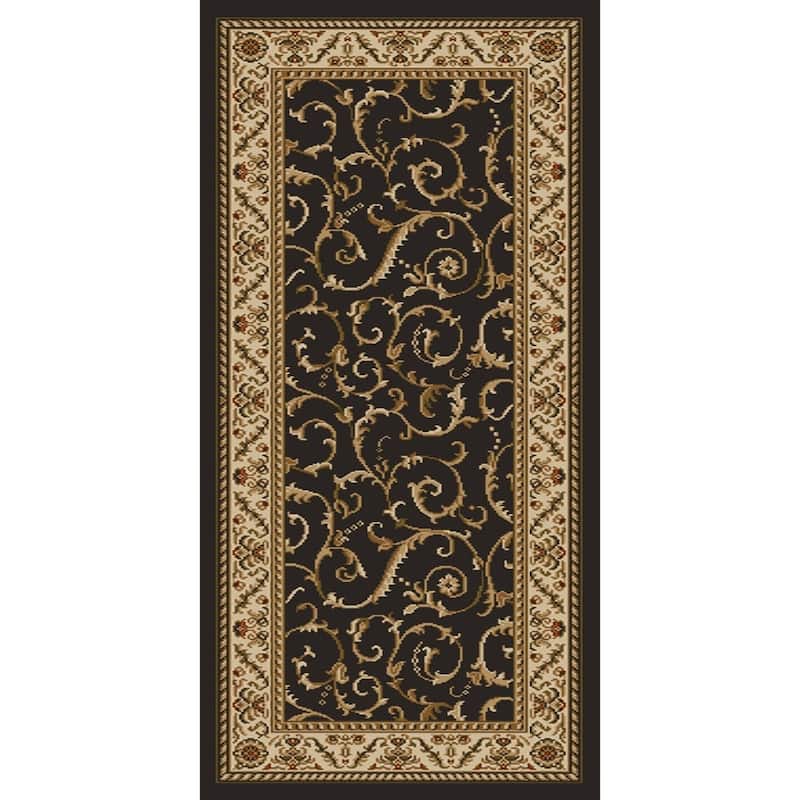 Admire Home Living Amalfi Transitional Scroll Pattern Area Rug