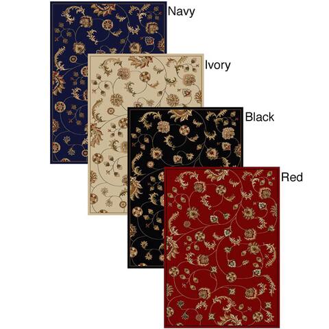 Admire Home Living Amalfi Transitional Floral Scroll Pattern Area Rug
