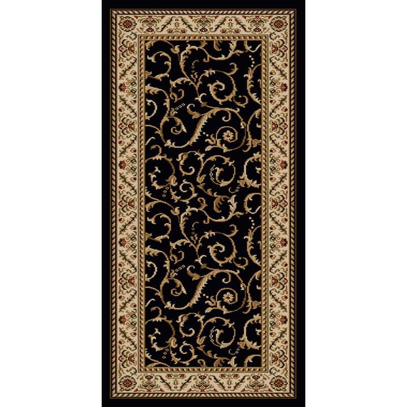 Admire Home Living Amalfi Transitional Scroll Pattern Area Rug