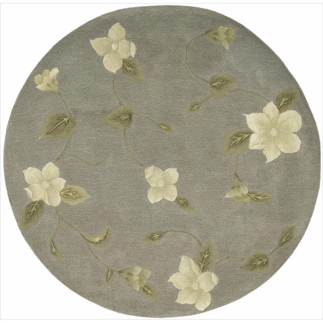 Nourison Julian Hand-tufted Area Rug - 6' Round - Grey