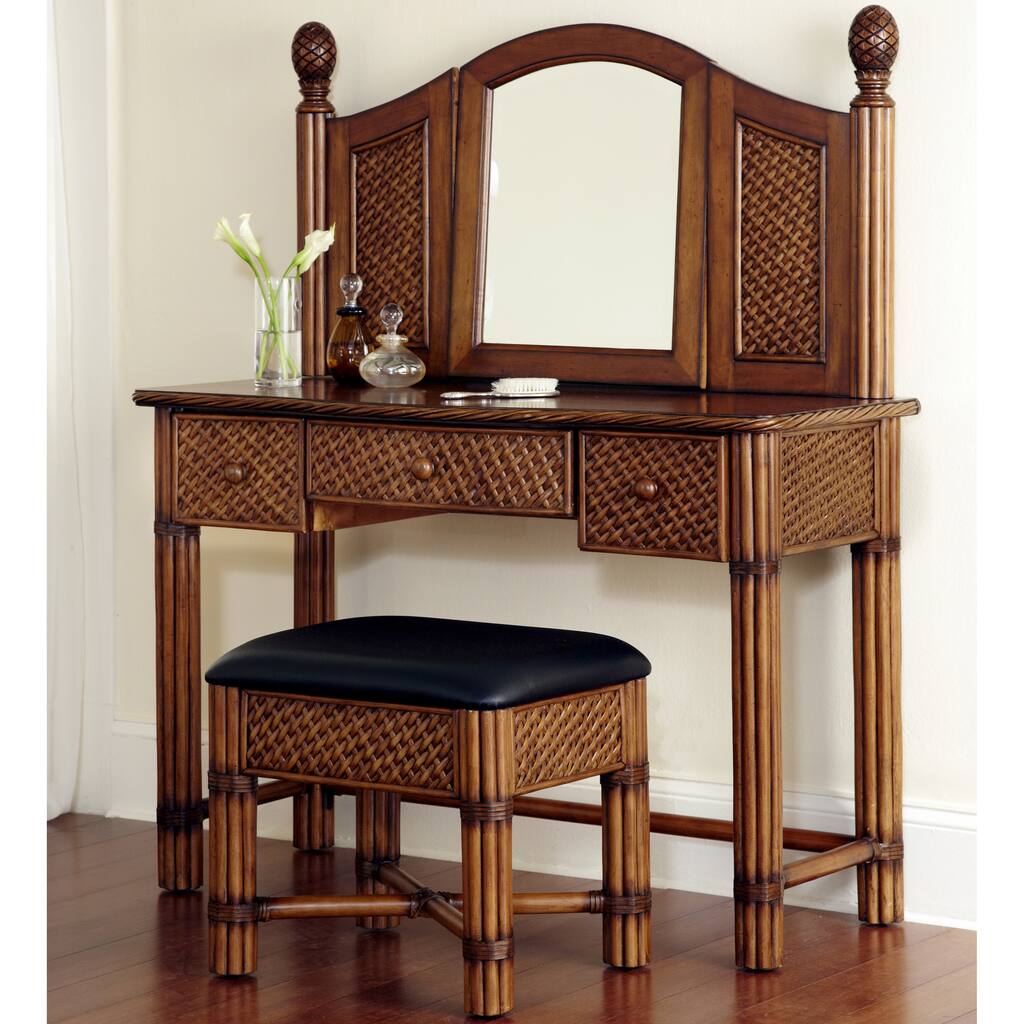 Marco Island Refined Cinnamon Vanity and Bench by Home Styles