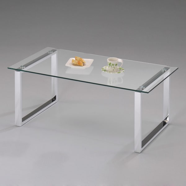 K&B Chrome-finished Cocktail Table - Free Shipping Today - Overstock ...