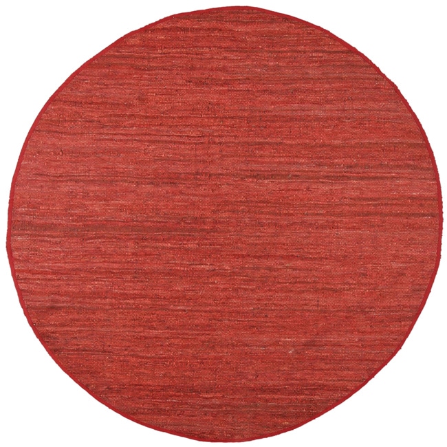 Hand Woven Matador Copper Leather Rug (6 X 6 Round)