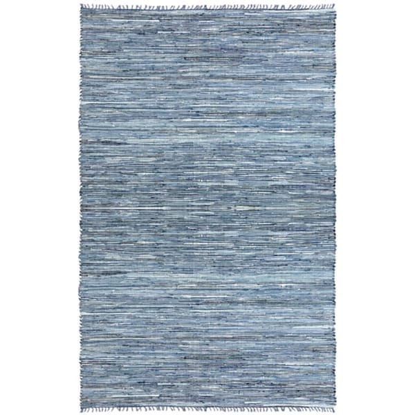 Hand Woven Matador Denim and Leather Rug (5 x 8) - 5' x 8'