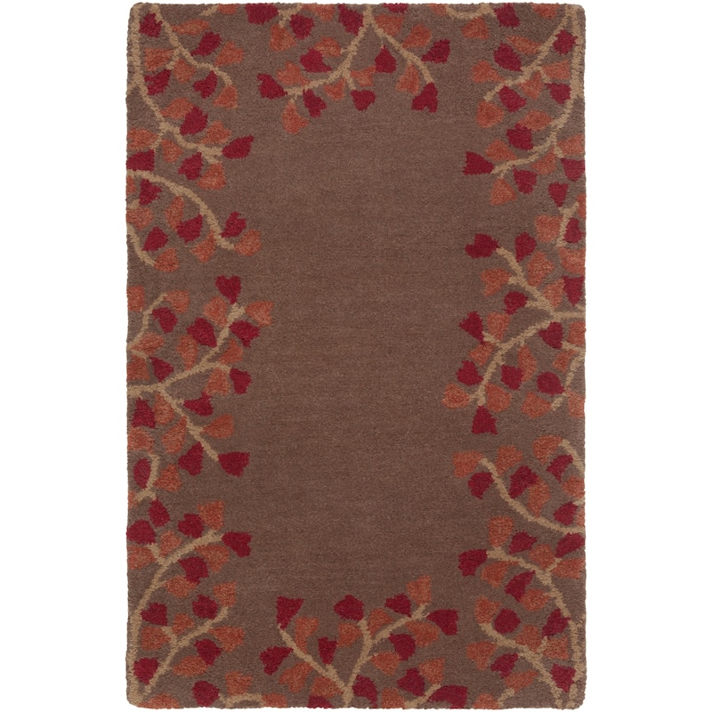 Rome Hand Tufted Floral Border Area Rug
