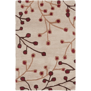 Sakura Handmade Transitional Floral Wool Area Rug