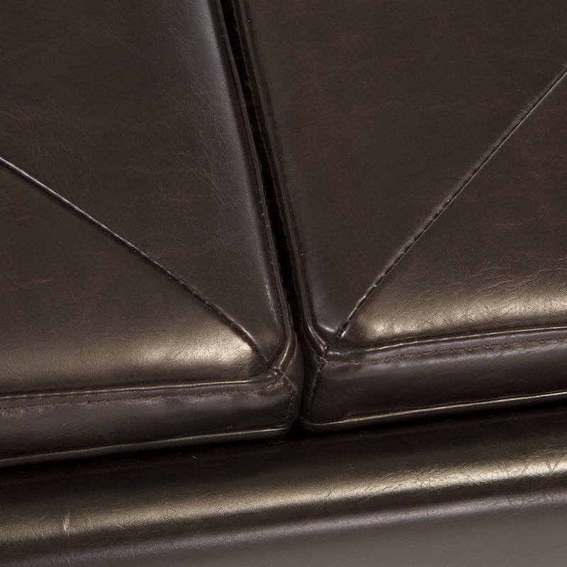 Maxwell Brown Bonded Leather Double Tray Ottoman by Christopher Knight Home