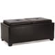 preview thumbnail 3 of 6, Maxwell Brown Bonded Leather Double Tray Ottoman by Christopher Knight Home