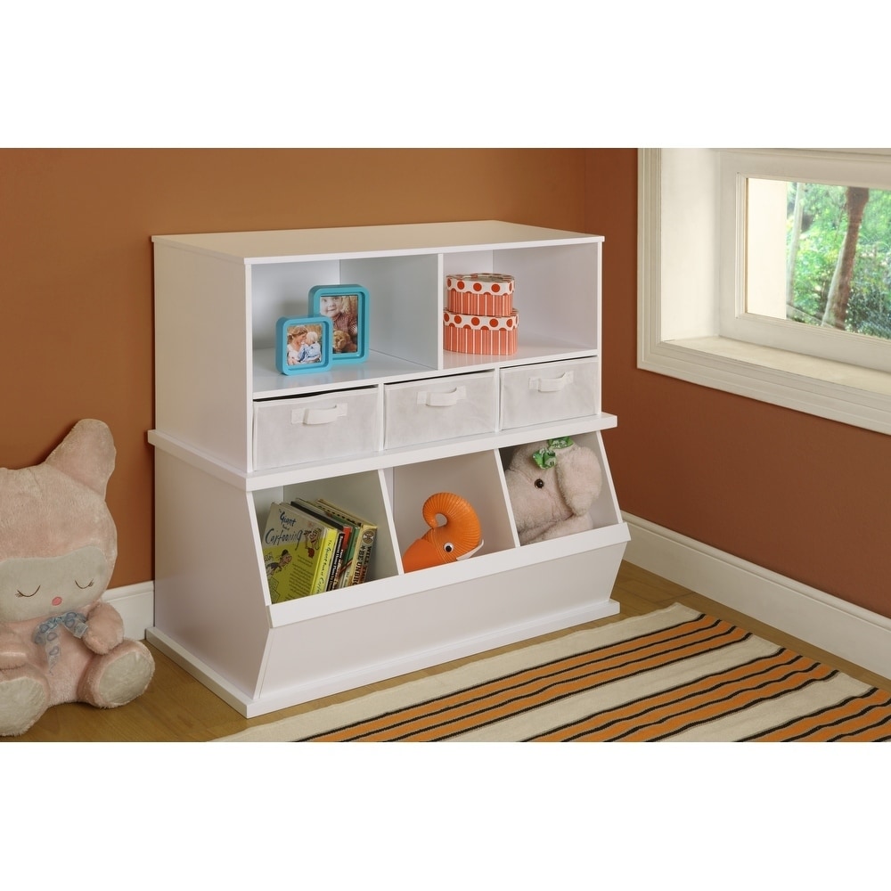 5-Cubby Kids Toy Storage Organizer Wooden Bookshelf Natural/White - On Sale  - Bed Bath & Beyond - 38261131