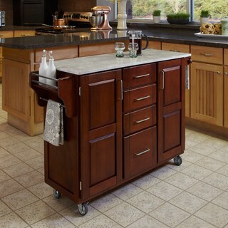 Cherry Finish with Marble Top Create-a-Cart - - 7021682