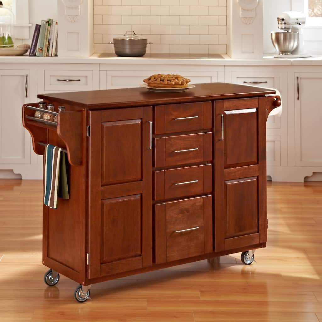 Warm Oak Finish with Cherry Top Create-a-Cart by Home Styles