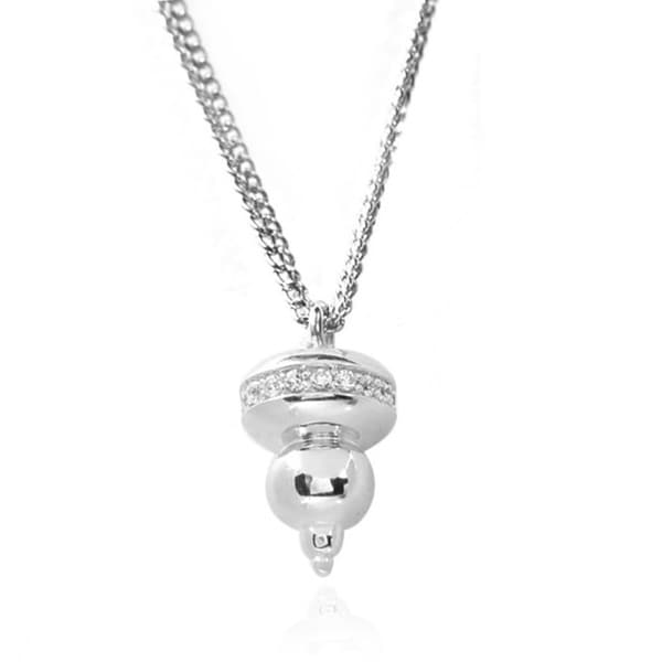 De Buman Sterling Silver Zircon Charm Necklace De Buman Cubic Zirconia Necklaces