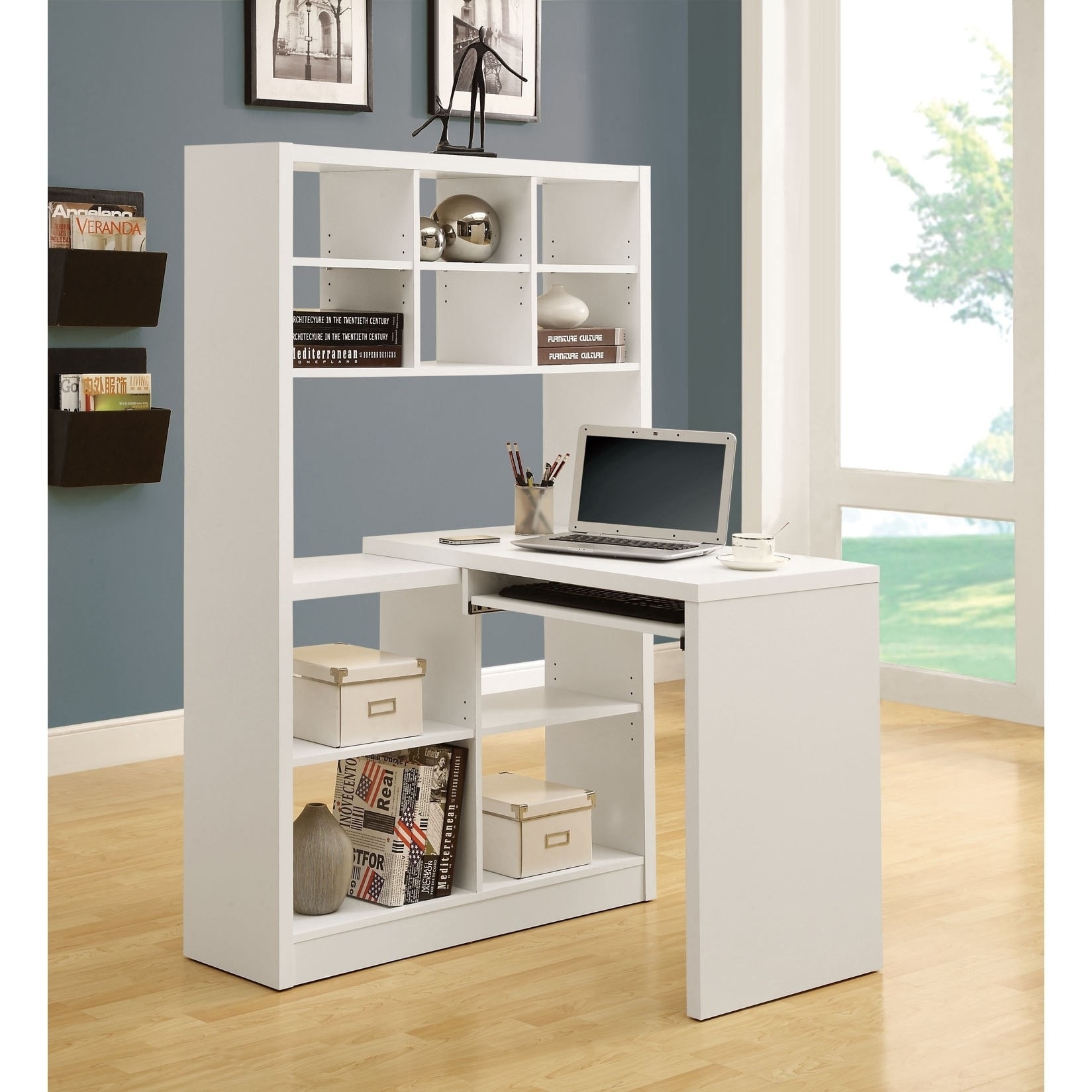 Shop White Hollow Core Corner Desk Overstock 7022454