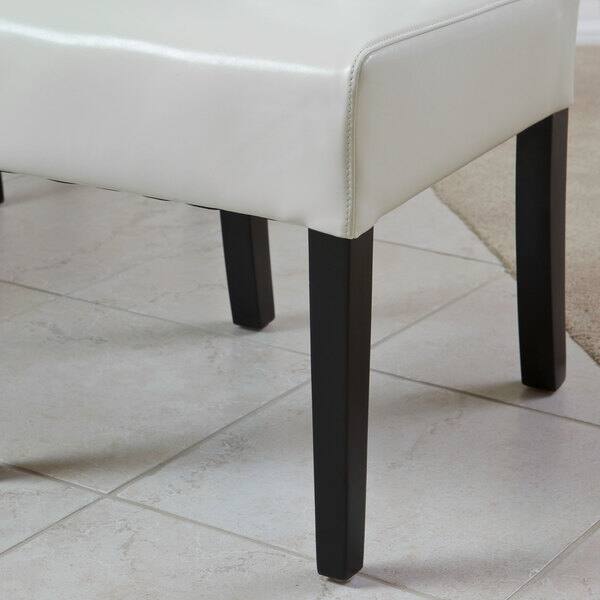 Alberta Tufted Ivory Bonded Leather Dining Chairs (Set of 2) by Christopher Knight Home Bed