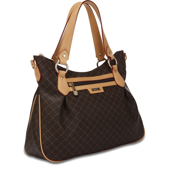 Shop Rioni 'The Jenny Bag' Signature Brown Canvas And Leather Trim ...