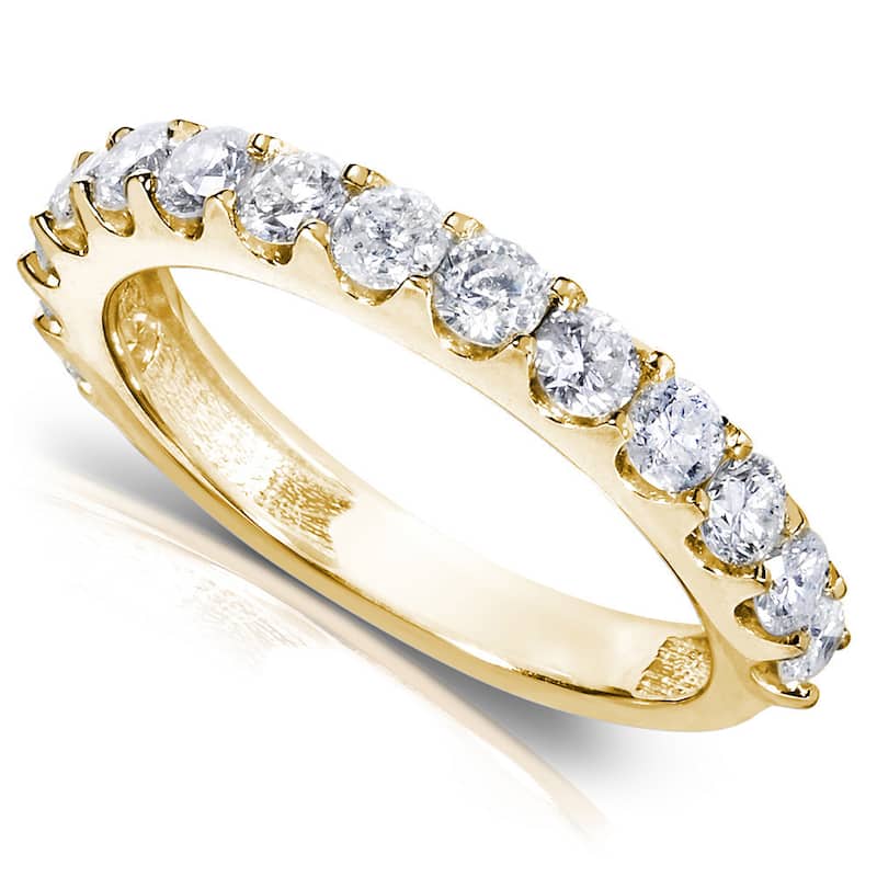 Annello by Kobelli 14k Gold 1ct TDW Diamond Semi-eternity Wedding Band