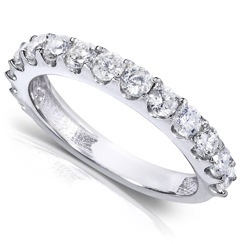Annello by Kobelli 14k Gold 1ct TDW Diamond Semi-eternity Wedding Band
