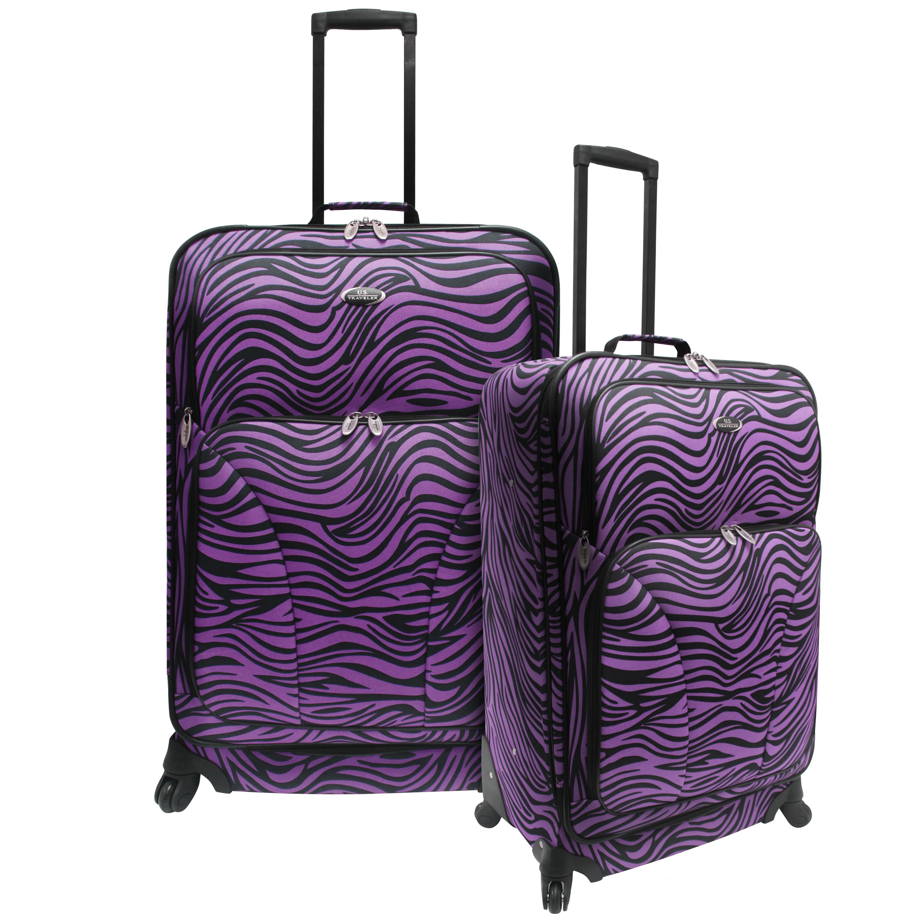 zebra print luggage set