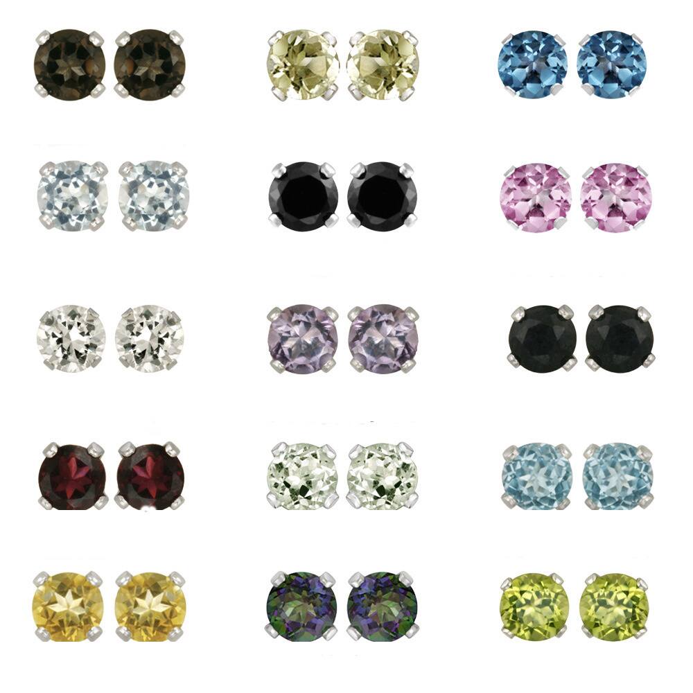 Glitzy Rocks Sterling Silver Gemstone 6-mm Stud Earrings