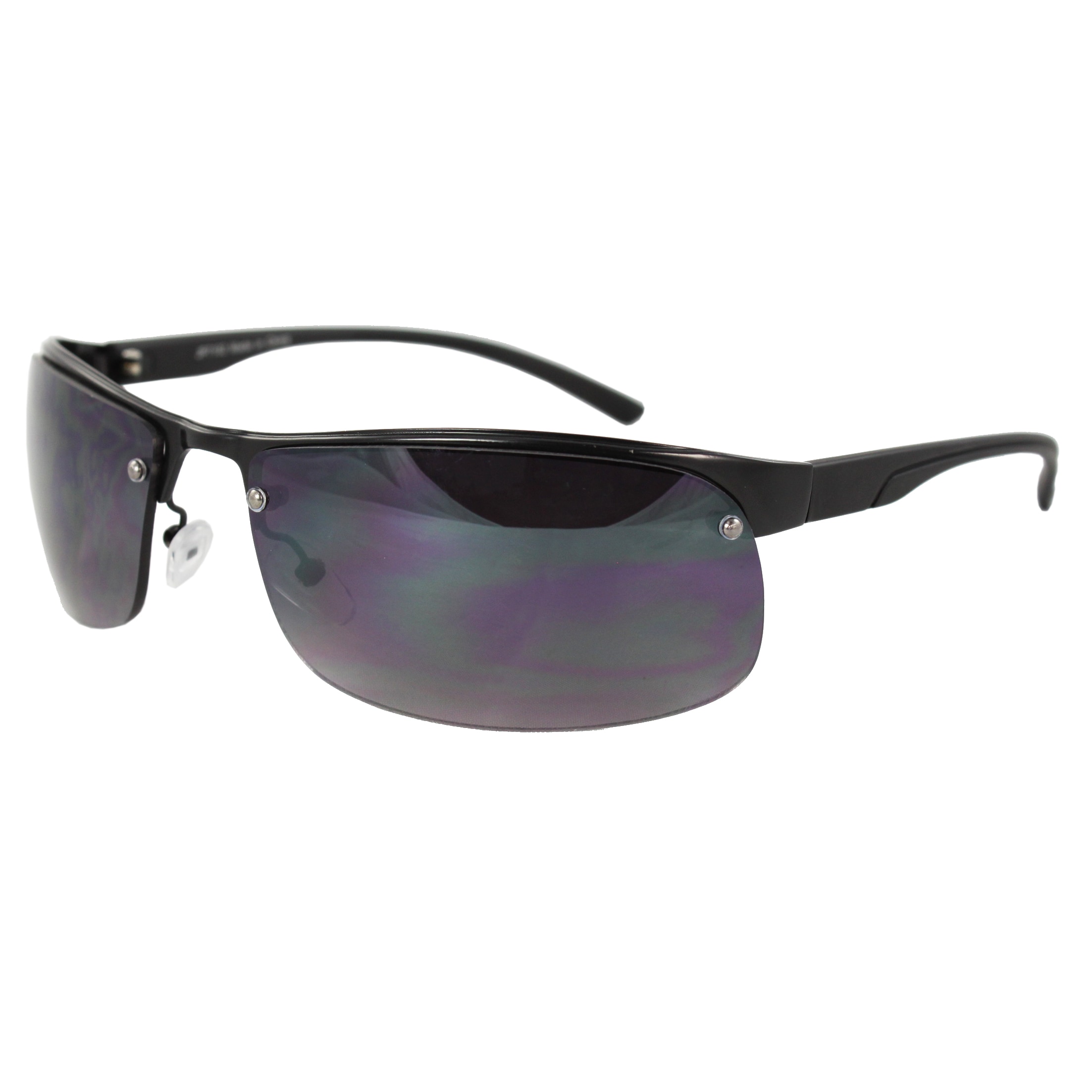 Mens Semi rimless Black Sport Sunglasses