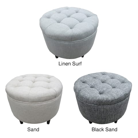 Sole Designs Round Button Tufted Ottoman