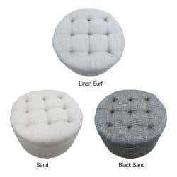 Sole Designs Round Button Tufted Ottoman